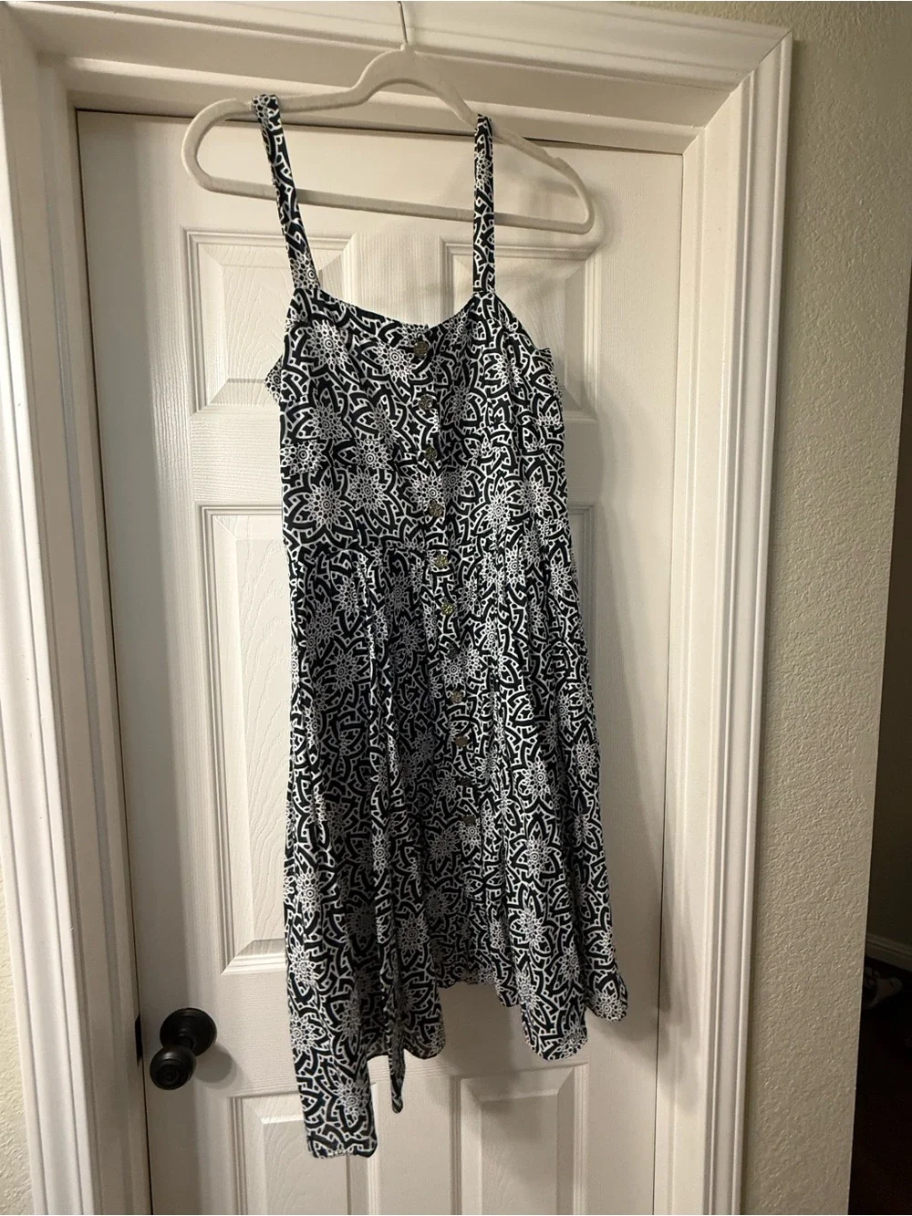 Tory Burch Navy White Medallion Cotton Sundress